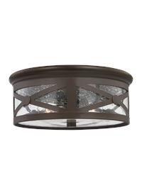 Two Light Outdoor Ceiling Flush Mount